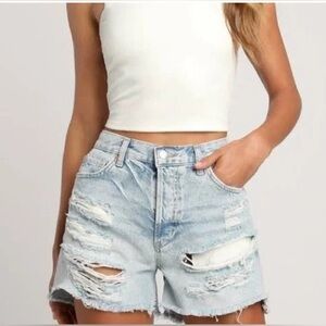 NWT Free People Maggie distressed shorts denim size 26